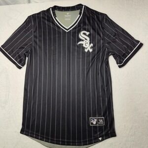 Chicago White Sox Jersey Shirt Mens Medium Black Pinstripe MLB Baseball Fanatics